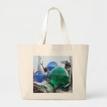 Glass Floats on Driftwood Canvas Bags