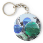 Glass Floats on Driftwood Keychains