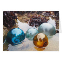 Glass Floats on water Greeting Card