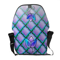 Glass flowers messenger bag