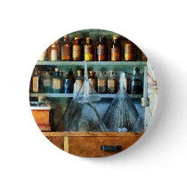 Glass Funnels and Barber Pole Pinback Button