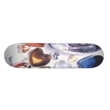 Glass Hearts Love Watercolor Skateboard