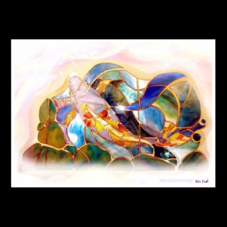Glass Koi Fish Japanese Art Poster
