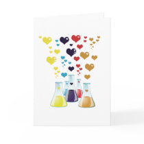 Glass Lab Bottle Colorful Hearts Greeting Card