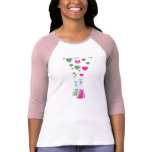 Glass Lab Bottle Pink and Green Hearts t-shirts