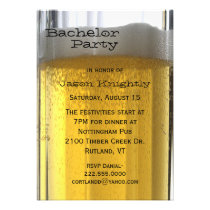Glass of Beer Bachelor Party Invitation invitations