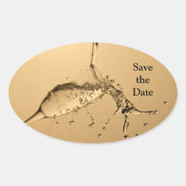 Glass of Champagne Save the Date Sticker stickers