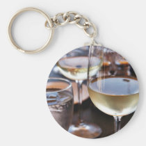 Glass Of White Wine keychains