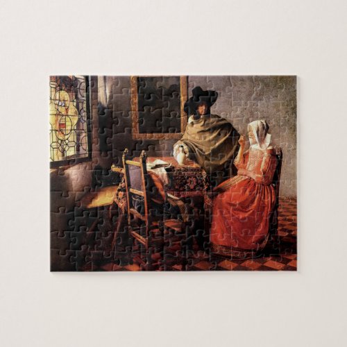 Glass of wine by Johannes Vermeer Jigsaw Puzzle