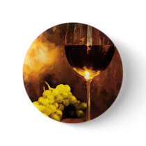 Glass of Wine & Green Grapes in Candlelight Pins