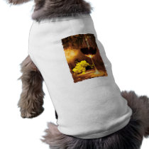 Glass of Wine & Green Grapes in Candlelight Dog Tshirt