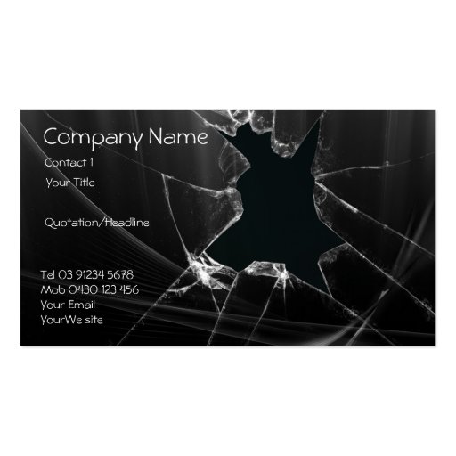 Glass Repair Business Card Templates (front side)