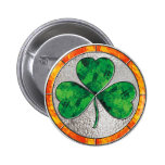 Glass Shamrock Button