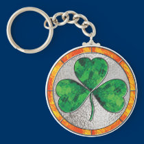 Glass Shamrock keychains