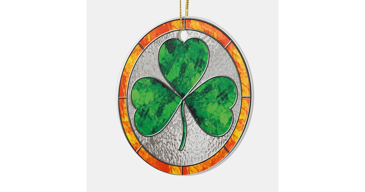 Glass Shamrock Ornament Zazzle