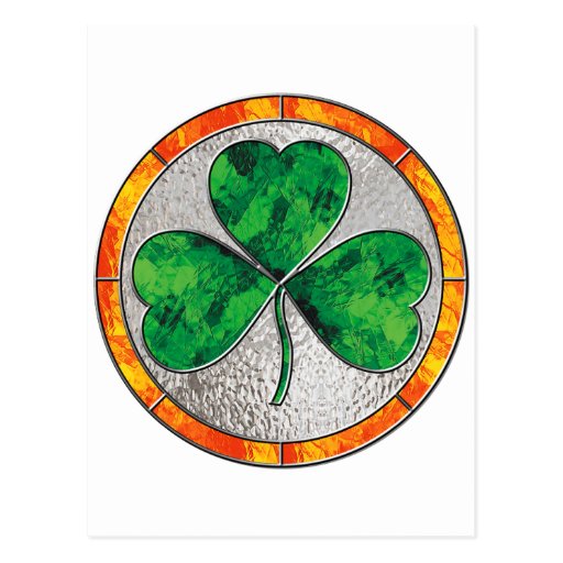 Glass Shamrock Post Cards