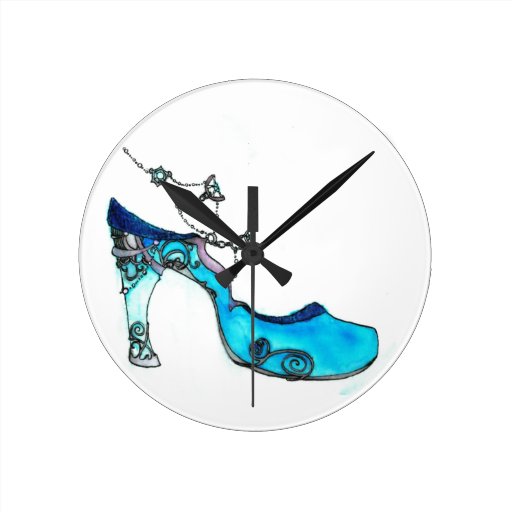 Glass Slipper Round Clock