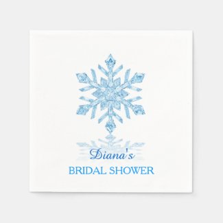 Glass Snowflake Winter Bridal Shower Paper Napkin