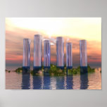 Glass Towers in Sunet or Sunrise, you tell me Poster