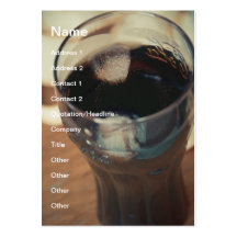 Glass with ice cubes business card templates