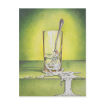 Glass with Melting Fork postcards