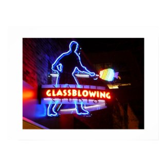 Glassblowing Neon Sign Art Poster print