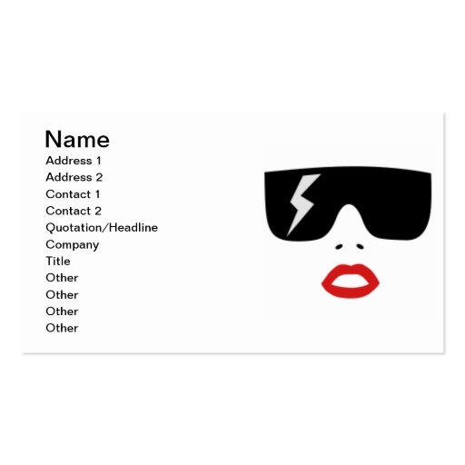 glasses and lips business cards