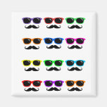 Glasses and Mustaches PoP Art magnets