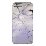 Glasses, pen and mathematical symbols on paper, barely there iPhone 6 case