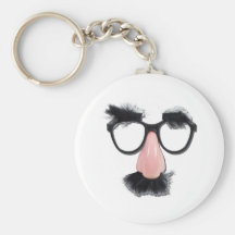 GlassesMustacheEyebrows090411 Keychain