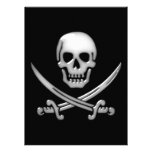 Glassy Pirate Skull & Sword Crossbones Custom Announcement