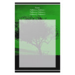 Glastonbury Hawthorn. Tree on Hill. Green Black. Stationery