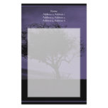 Glastonbury Hawthorn. Tree on Hill. Purple Black. Stationery Paper