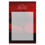 Glastonbury Hawthorn. Tree on Hill. Red and Black. Customized Stationery