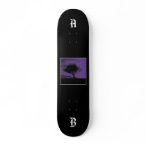 Glastonbury Hawthorn. Tree on Hill. Violet, Black. Skate Board