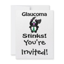 Glaucoma Stinks Skunk Awareness Design Custom Announcements