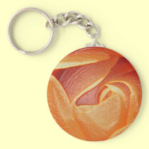 Glazed orange rose keychains