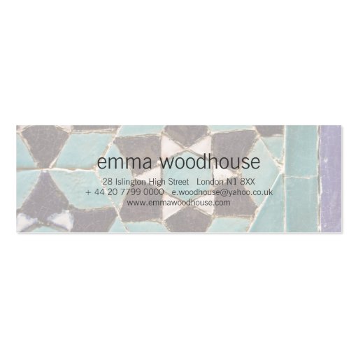 Glazed Tile Mosaic Business Card (back side)