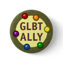 GLBT Ally Baubles Round Button by jamieco GLBT Ally Baubles Round Button