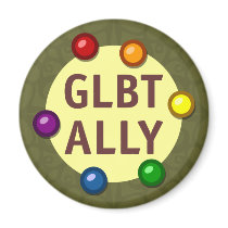 GLBT Ally Baubles Round Magnet