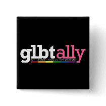 GLBT Ally Black Button by jamieco GLBT Ally Black Button
