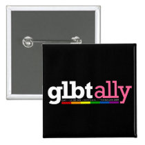 GLBT Ally Black Button buttons