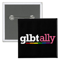 GLBT Ally Black Button