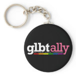 GLBT Ally Black Keychain