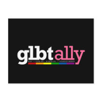 GLBT Ally Black Postcard
