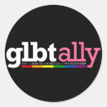 GLBT Ally Round Black Sticker