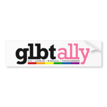 GLBT Ally White Bumper Sticker bumper stickers