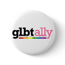 GLBT Ally White Button by jamieco GLBT Ally White Button