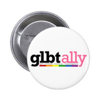 GLBT Ally White Button buttons