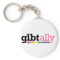 GLBT Ally White Keychain keychains